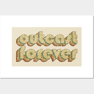 Outcast Forever // Vintage Rainbow Typography Style // 70s Posters and Art